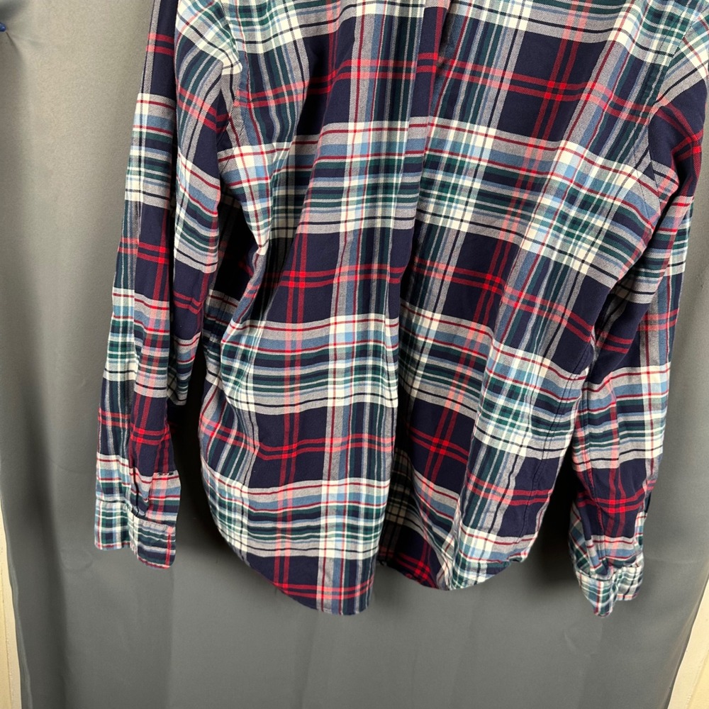 Ralph Lauren Mens XL Classic Fit Plaid Button Down Shirt Navy Red Long Sleeve - Picture 8 of 8